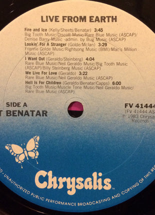 Pat Benatar : Live From Earth (LP, Album, Car)