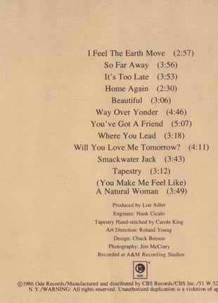 Carole King : Tapestry (CD, Album, RE, RP, Pit)