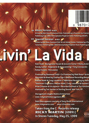 Ricky Martin : Livin' La Vida Loca (CD, Single)