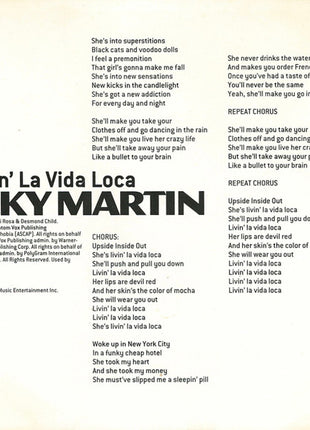 Ricky Martin : Livin' La Vida Loca (CD, Single)