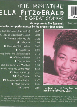 Ella Fitzgerald : The Essential Ella Fitzgerald: The Great Songs (CD, Comp, RM)