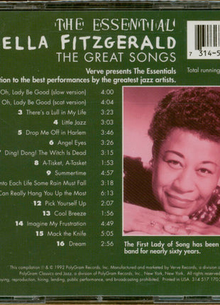 Ella Fitzgerald : The Essential Ella Fitzgerald: The Great Songs (CD, Comp, RM)