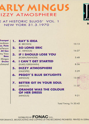 Charly Mingus* : Dizzy Atmosphere Slugs' Vol. 1 (CD, Unofficial)