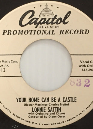 Lonnie Sattin : Trapped (In The Web Of Love) / Your Home Can Be A Castle (7", Promo)