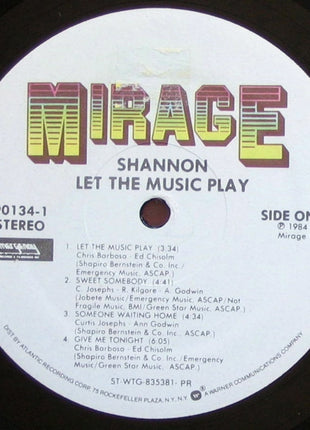 Shannon : Let The Music Play (LP, Album, PR)