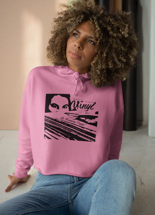 Go Freaking Diggg! Crop Hoodie | DJ Music Graphic, Retro Turntable
