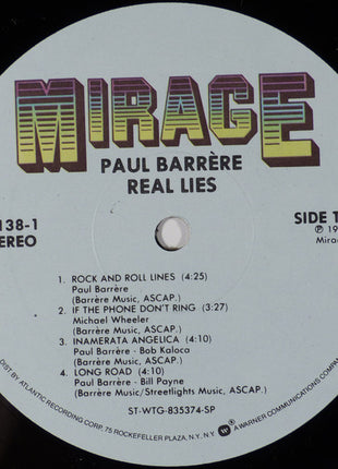 Paul Barrere : Real Lies (LP, Album)