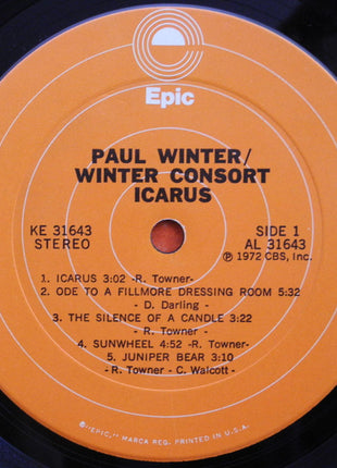 Paul Winter (2) / The Winter Consort : Icarus (LP, Album, RP, Gat)