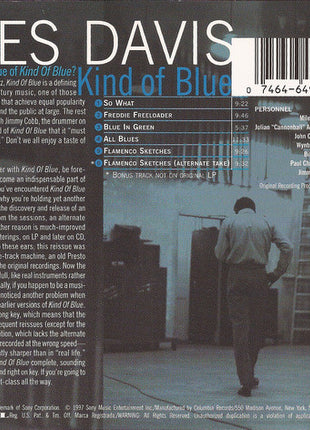 Miles Davis : Kind Of Blue (CD, Album, RE, RM)
