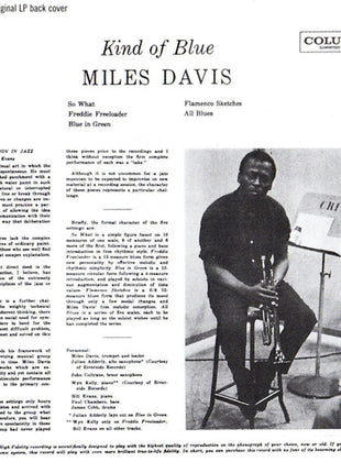 Miles Davis : Kind Of Blue (CD, Album, RE, RM)