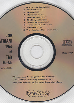 Joe Satriani : Not Of This Earth (CD, Album, RE)