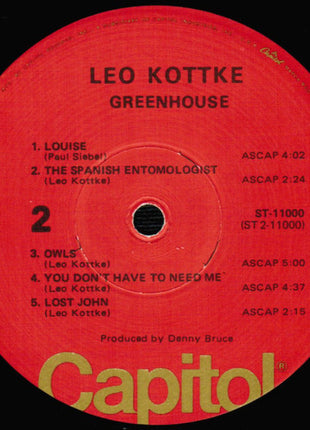 Leo Kottke : Greenhouse (LP, Album, RP, Win)