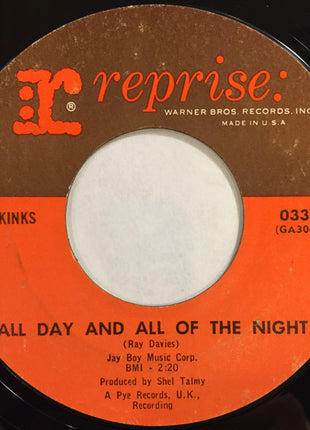 The Kinks : All Day And All Of The Night (7", Single, Styrene, San)