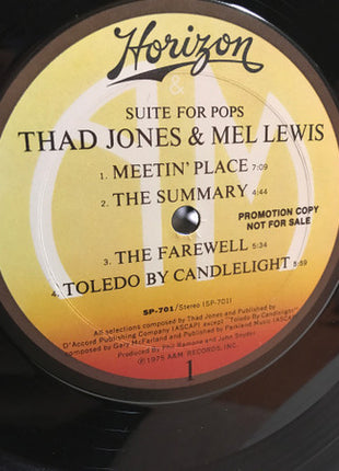 Thad Jones & Mel Lewis : Suite For Pops (LP, Album, Promo, Uni)