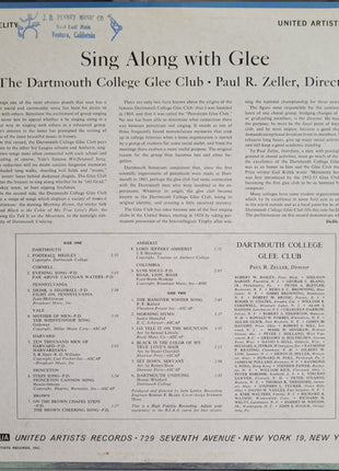 Dartmouth College Glee Club : Sing Along With Dartmouth Glee Club (LP)