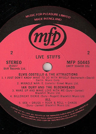 Various : Live Stiffs (LP, Album, RE)