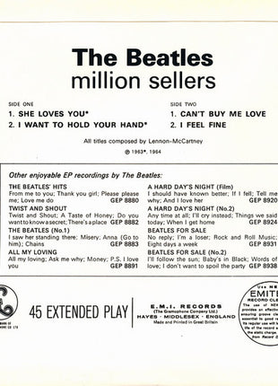 The Beatles : The Beatles' Million Sellers (7", EP, Mono, RP)