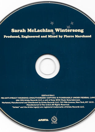 Sarah McLachlan : Wintersong (CD, Album, Dig)