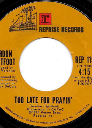 Gordon Lightfoot : Sundown (7", Single, Styrene, Pit)