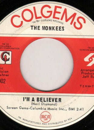 The Monkees : I'm A Believer / (I'm Not Your) Stepping Stone (7", Single, Roc)