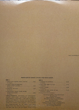 Dave Mason : Alone Together (LP, Album, RE, Ter)