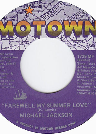 Michael Jackson : Farewell My Summer Love (7", Single)