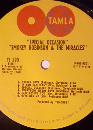 Smokey Robinson And The Miracles* : Special Occasion (LP, Album)