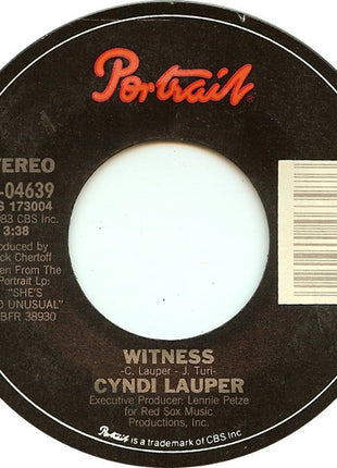 Cyndi Lauper : All Through The Night (7", Single, Styrene, Pit)