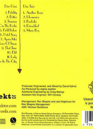 Regina Spektor : Begin To Hope (CD, Album + CD, EP + Dig)
