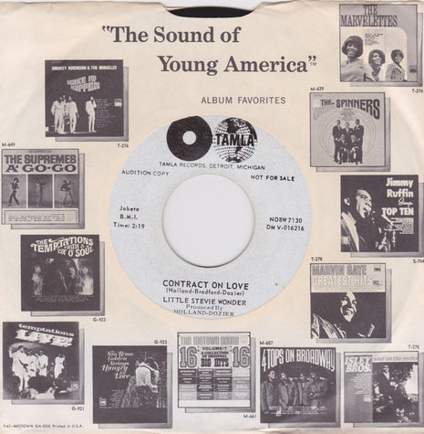 Stevie Wonder : Contract On Love (7", Promo)