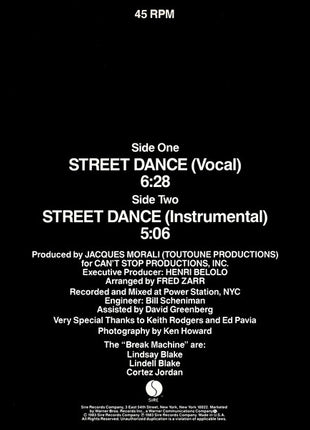 Break Machine : Street Dance (12", Maxi)