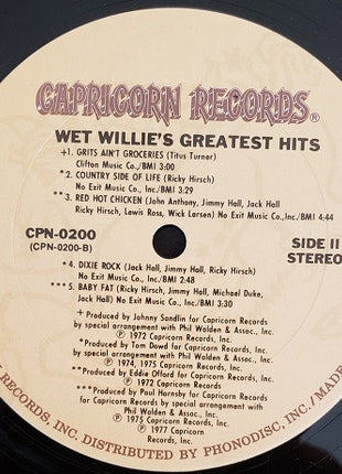 Wet Willie : Wet Willie Greatest Hits (LP, Album, Comp, Ter)