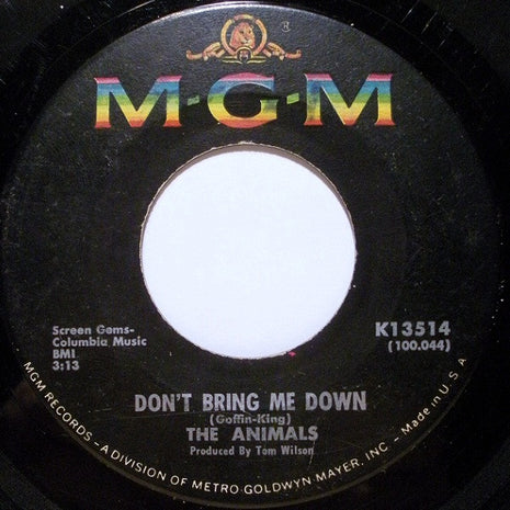 The Animals : Don't Bring Me Down (7", Single)