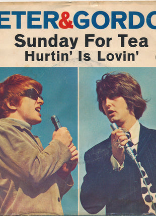 Peter & Gordon : Sunday For Tea  (7", Single, Scr)