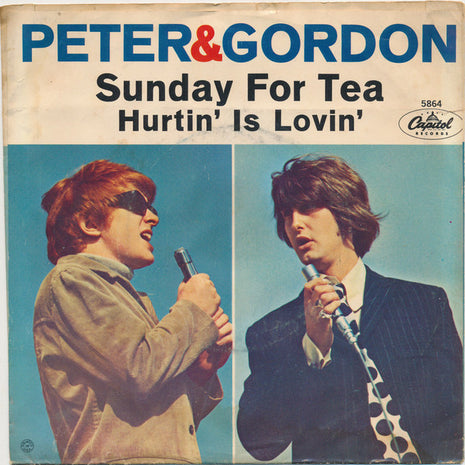Peter & Gordon : Sunday For Tea  (7", Single, Scr)