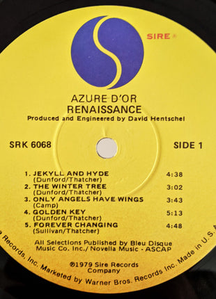 Renaissance (4) : Azure D'or (LP, Album, Win)