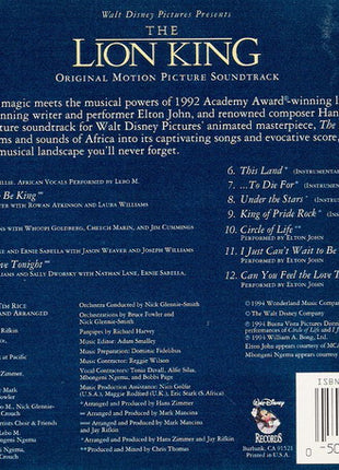 Elton John, Tim Rice, Hans Zimmer : The Lion King (Original Motion Picture Soundtrack) (CD, Album)