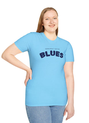 Damn Right, I Got the Blues T-Shirt | Retro Text Tee, Music Mood