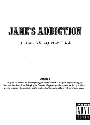 Jane's Addiction : Ritual De Lo Habitual (CD, Album, Club, SRC)