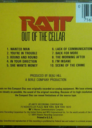 Ratt : Out Of The Cellar (CD, Album, RE)