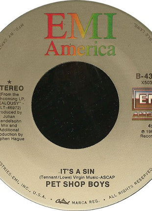 Pet Shop Boys : It's A Sin (7", Single)