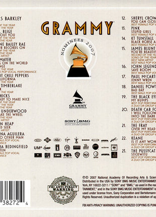 Various : 2007 Grammy Nominees (CD, Comp)