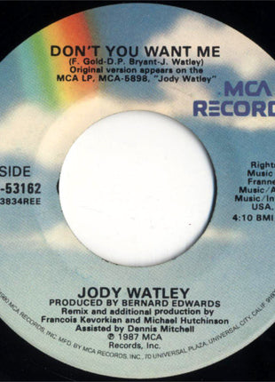 Jody Watley : Don't You Want Me (7")