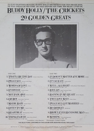 Buddy Holly / The Crickets (2) : 20 Golden Greats (LP, Comp, Glo)