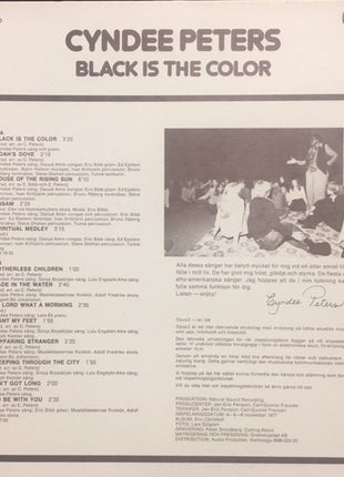 Cyndee Peters : Black Is The Color (LP, Mono)