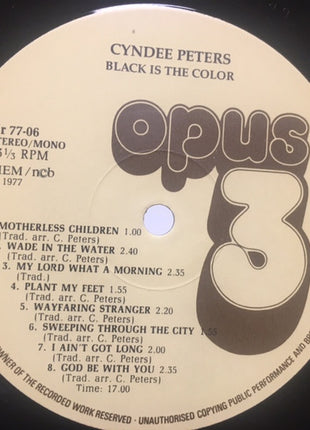 Cyndee Peters : Black Is The Color (LP, Mono)