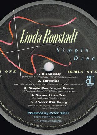 Linda Ronstadt : Simple Dreams (LP, Album, SP )