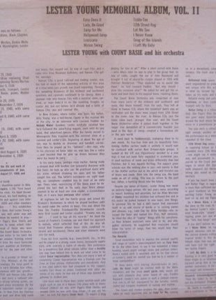 Lester Young With Count Basie And His Orchestra* : Lester Young Memorial Album Volume 2 (LP, Comp, Mono)