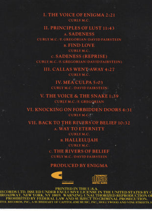 Enigma : MCMXC a.D. (CD, Album, RE)