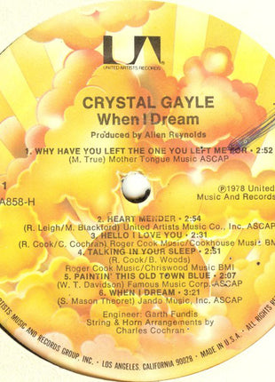 Crystal Gayle : When I Dream (LP, Album, Kee)